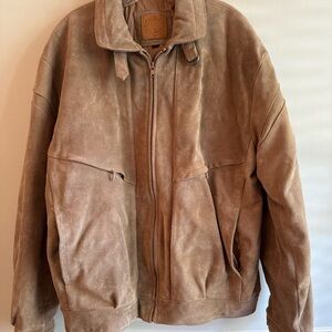 Men's Brown Suede Bomber Jacket. HEAVY